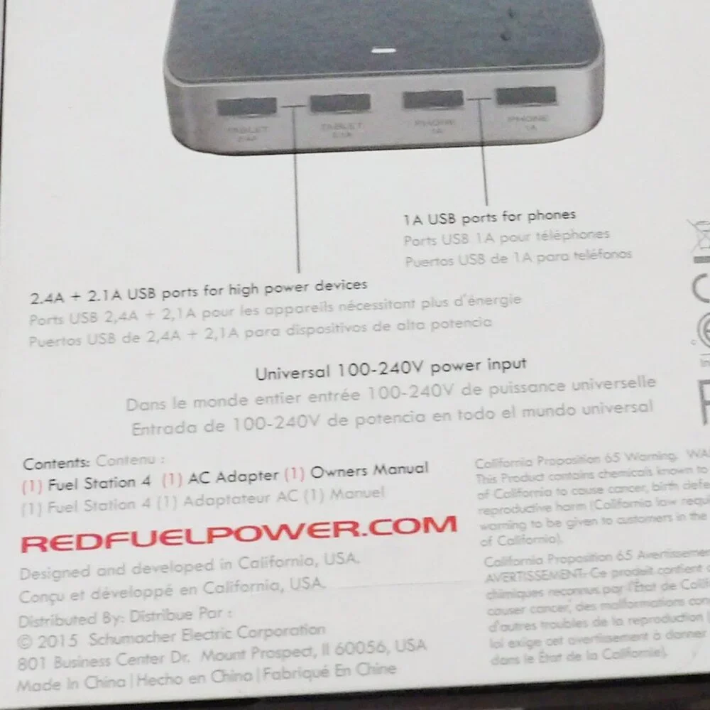 Red Fuel 4 Device Charging Station Brand New Charge Phones & Tablets